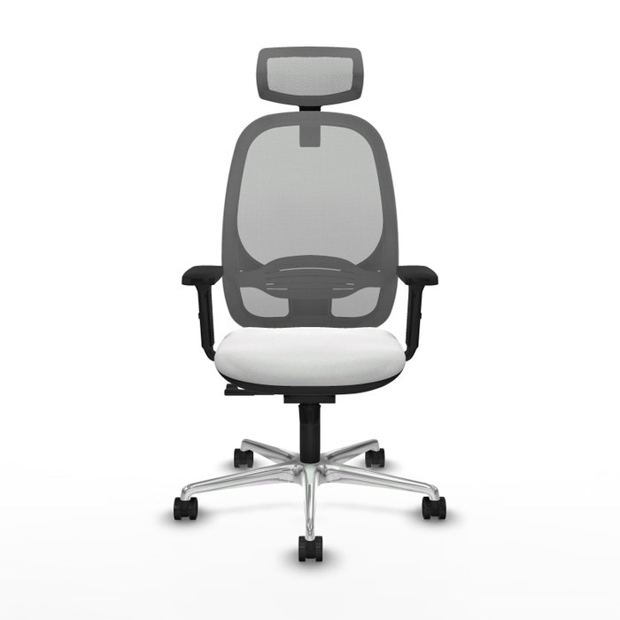 PIQUERAS Y CRESPO Silla de oficina Cilanco con mecanismo Sincro, Blanco y Gris