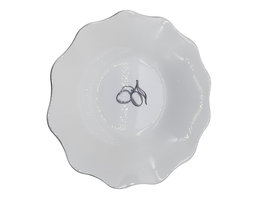 DKD Home Decor Plato Vidrio Opal Olivo Símil Porcelana Blanco y Negro