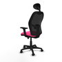 PIQUERAS Y CRESPO Alocén Silla de oficina con malla negra y asiento rosa