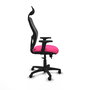 PIQUERAS Y CRESPO Alocén Silla de oficina con malla negra y asiento rosa
