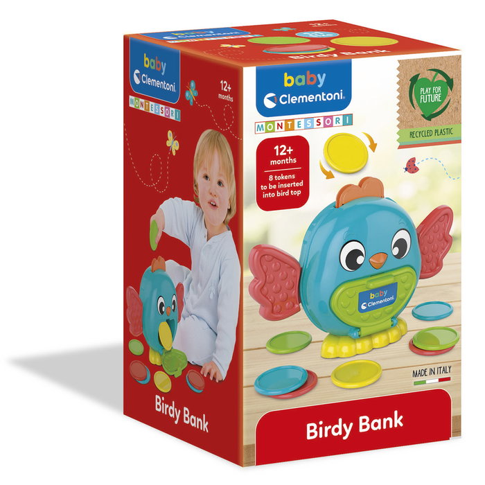 Clementoni Hucha Pajarito Montessori 17494 Baby - Juguete Educativo para Bebés +12 Meses