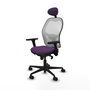 PIQUERAS Y CRESPO Silla de oficina Jorquera con mecanismo Sincro, Morado y Blanco
