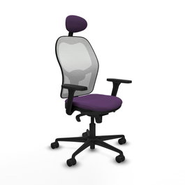 PIQUERAS Y CRESPO Silla de oficina Jorquera con mecanismo Sincro, Morado y Blanco
