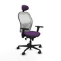 PIQUERAS Y CRESPO Silla de oficina Jorquera con mecanismo Sincro, Morado y Blanco