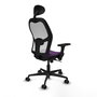 PIQUERAS Y CRESPO Silla de oficina Jorquera con mecanismo Sincro, Morado y Blanco