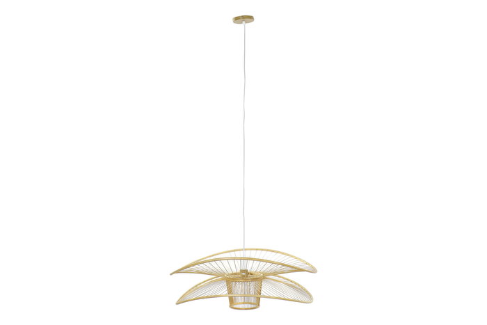 DKD Home Decor Lámpara de Techo Urban Natural Bambú 80 x 29 x 80 cm E27