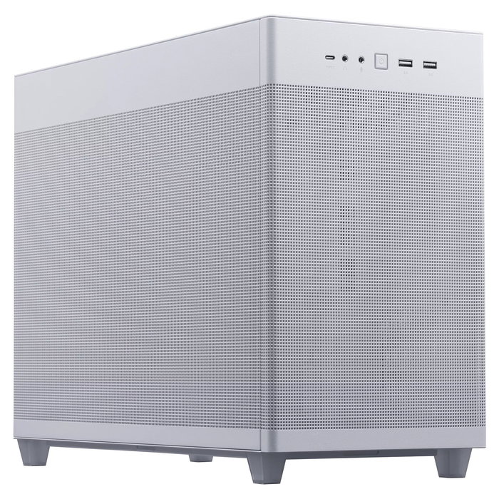 ASUS Prime AP201 Caja Mesh Blanco MicroATX Mini Tower, CPU Cooler hasta 17cm, GPU hasta 33.8cm, PSU ATX, USB 3.2