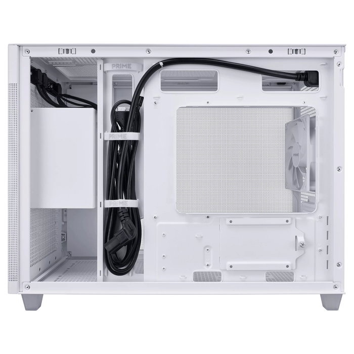 ASUS Prime AP201 Caja Mesh Blanco MicroATX Mini Tower, CPU Cooler hasta 17cm, GPU hasta 33.8cm, PSU ATX, USB 3.2