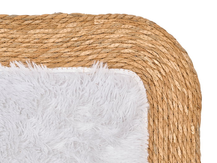 GIFTDECOR Alfombra de Yute Antideslizante Rectangular Blanco 80x50cm