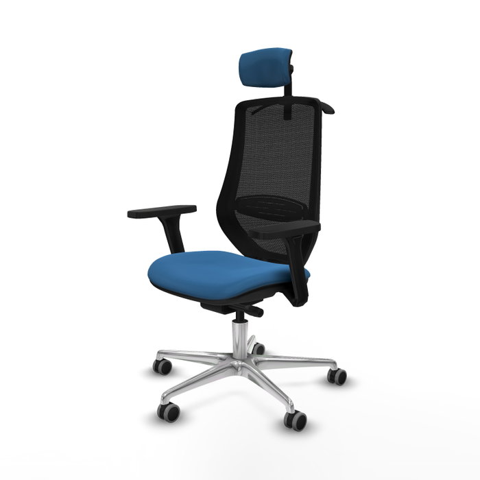 PIQUERAS Y CRESPO Silla de oficina Mardos con mecanismo Sincro/Traslack Azul claro y Negro