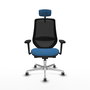 PIQUERAS Y CRESPO Silla de oficina Mardos con mecanismo Sincro/Traslack Azul claro y Negro