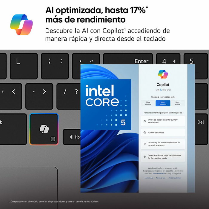 Laptop LG 15U50T-G.AA56B Qwerty Español 15" 16 GB RAM 512 GB SSD