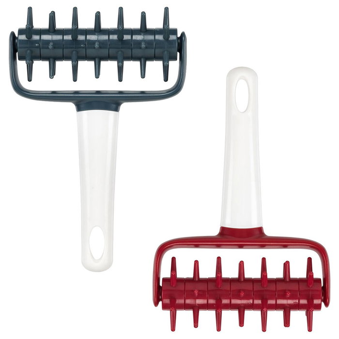 Lily Cook Rodillo Marcador Masa 17.5 cm - Para Airear Masa, Colores Surtidos (Rojo, Gris)