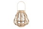 DKD Home Decor Portavela Yute Cristal Natural Pack de 4