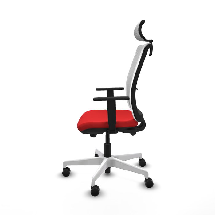 PIQUERAS Y CRESPO Silla de oficina Haches con mecanismo Sincro/Traslack, Rojo y Blanco PIQUERAS Y CRESPO Silla de oficina Haches con mecanismo Sincro/Traslack, Rojo y Blanco