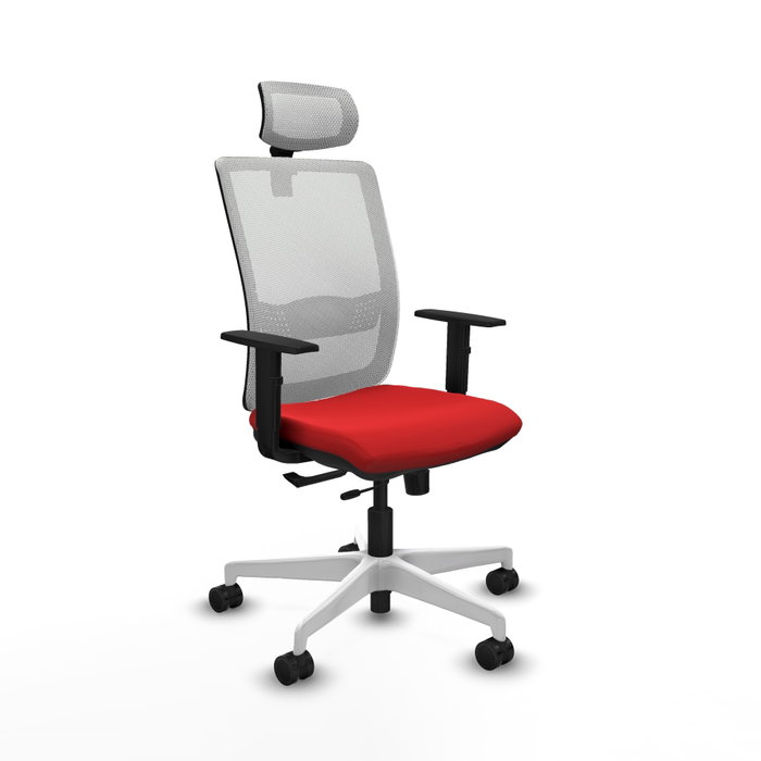 PIQUERAS Y CRESPO Silla de oficina Haches con mecanismo Sincro/Traslack, Rojo y Blanco PIQUERAS Y CRESPO Silla de oficina Haches con mecanismo Sincro/Traslack, Rojo y Blanco