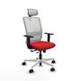 PIQUERAS Y CRESPO Silla de oficina Haches con mecanismo Sincro/Traslack, Rojo y Blanco