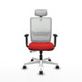 PIQUERAS Y CRESPO Silla de oficina Haches con mecanismo Sincro/Traslack, Rojo y Blanco