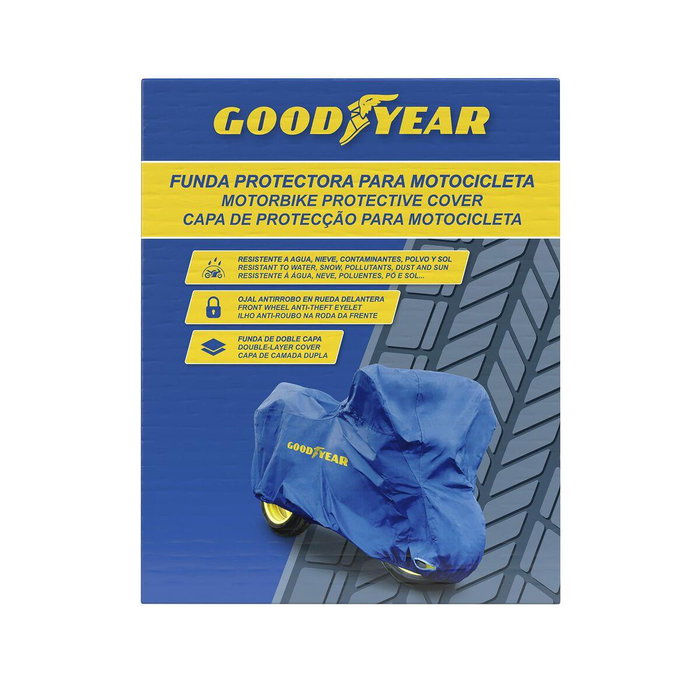 Goodyear Funda para Motocicleta Impermeable Protectora con Hebilla de Seguridad, Talla XXL (294x105x127 cm) GOD7023 Goodyear Funda para Motocicleta Impermeable Protectora con Hebilla de Seguridad, Talla XXL (294x105x127 cm) GOD7023