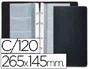 Liderpapel Tarjetero 4 Anillas 15 Fundas 4 Departamentos Negro Capacidad 120 Tarjetas 145x265 mm