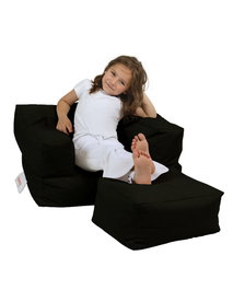 Atelier Del Sofa Puff Infantil Individual Negro