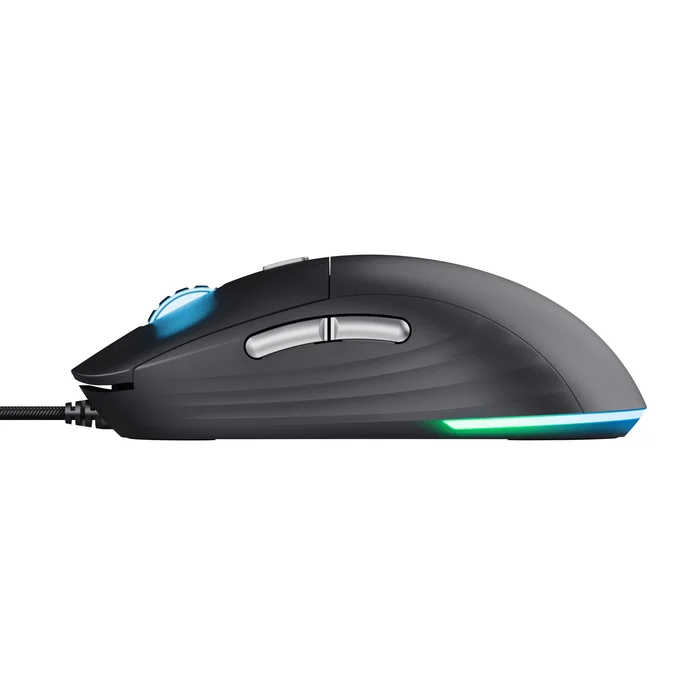 Trust Gaming GXT 925 REDEX II Ratón Gaming para Diestros, Laser 10000 DPI, 6 Botones Programables, Iluminación RGB, Cable USB 1.8m, 82g, Interruptores Kailh 80M Clics