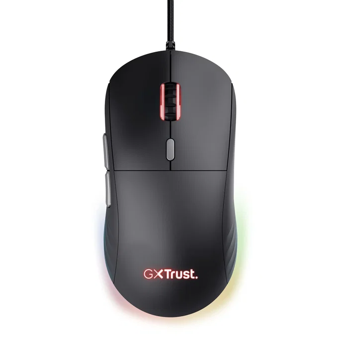 Trust Gaming GXT 925 REDEX II Ratón Gaming para Diestros, Laser 10000 DPI, 6 Botones Programables, Iluminación RGB, Cable USB 1.8m, 82g, Interruptores Kailh 80M Clics