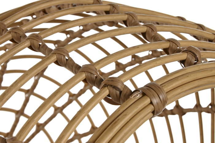 DKD Home Decor Cama para Mascota Ratán Sintético y Poliéster Natural y Blanco 58x58x60 cm