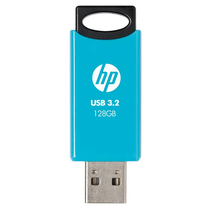HP 712w Pendrive USB 3.2 Gen 1, 128 GB, Tipo A, Azul, Velocidad Lectura 120 MB/s, Factor de Forma Deslizante