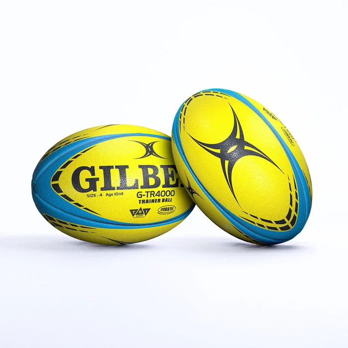 Gilbert GTR4000 Balón de Rugby de Entrenamiento Talla 4, Fluorescente, GIL5024686271177