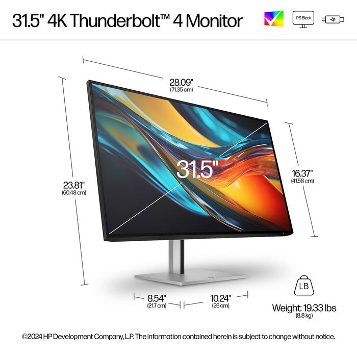 HP 732pk Monitor Series 7 Pro 31.5 Pulgadas 4K Thunderbolt 4 IPS Black