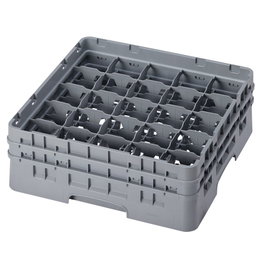 CAMBRO Cesta de lavado 25 comp. 2 alturas Gris claro