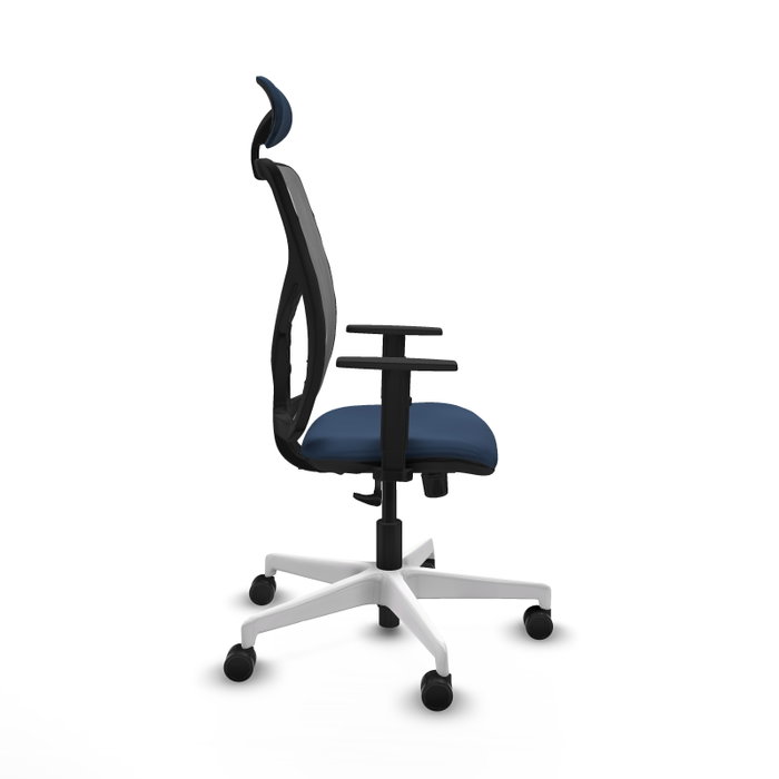 PIQUERAS Y CRESPO Silla de oficina Motilla con mecanismo Sincro, Azul marino y Gris