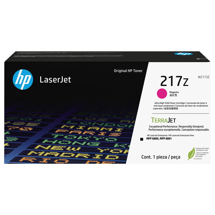 HP Cartucho de tóner original LaserJet 217Z de ultra alta capacidad, Magenta, 24000 páginas HP Cartucho de tóner original LaserJet 217Z de ultra alta capacidad, Magenta, 24000 páginas