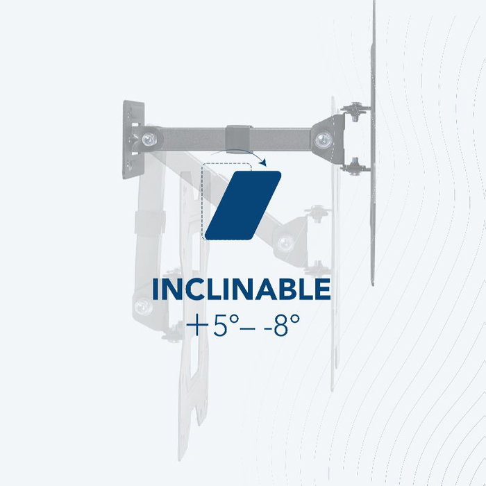 Daewoo Soporte de TV para Pantallas de 23 a 43 Pulgadas - Soporte de Perfil de 56-204 mm con Inclinación y Brazo 90 Grados, Capacidad 30 kg