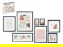 Giftdecor Set 8 Portafotos Mural Pastpardu Negro Madera Eucalipto para Fotos 10x10cm 10x15cm 13x18cm 20x25cm 28x35cm 52x12x9cm (Set de 4)
