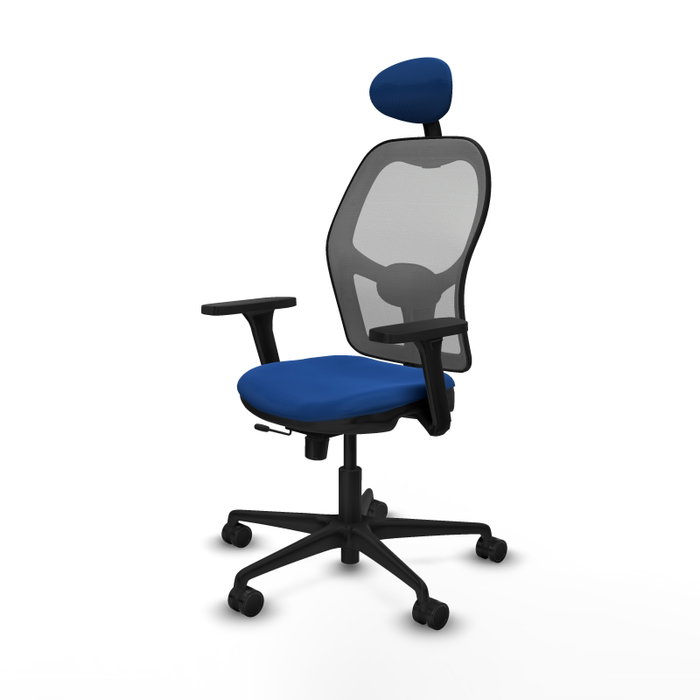 PIQUERAS Y CRESPO Silla de oficina Jorquera con mecanismo Sincro/Traslack, Azul y Gris