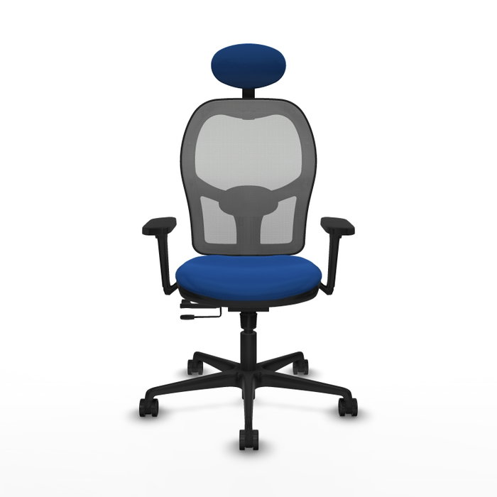 PIQUERAS Y CRESPO Silla de oficina Jorquera con mecanismo Sincro/Traslack, Azul y Gris