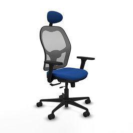 PIQUERAS Y CRESPO Silla de oficina Jorquera con mecanismo Sincro/Traslack, Azul y Gris