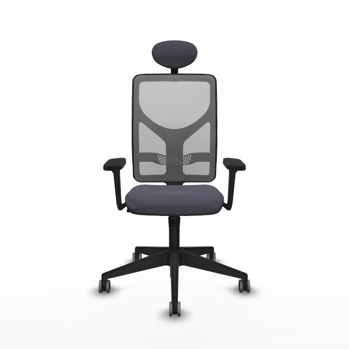 Silla de oficina Motilla con mecanismo Sincro tapizada con Tela color Gris oscuro y malla color Gris. Equipada con lumbar 1D, Brazos 3D, Cabecero Fijo y Ruedas 65 mm parqué Silla de oficina Motilla con mecanismo Sincro tapizada con Tela color Gris oscuro y malla color Gris. Equipada con lumbar 1D, Brazos 3D, Cabecero Fijo y Ruedas 65 mm parqué