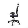 Silla de oficina Motilla con mecanismo Sincro tapizada con Tela color Gris oscuro y malla color Gris. Equipada con lumbar 1D, Brazos 3D, Cabecero Fijo y Ruedas 65 mm parqué