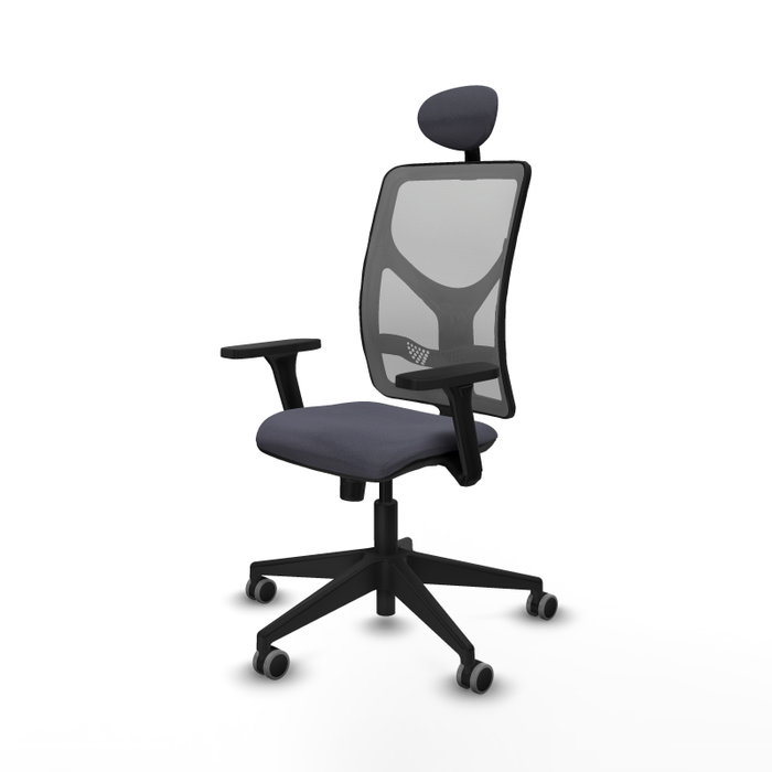 Silla de oficina Motilla con mecanismo Sincro tapizada con Tela color Gris oscuro y malla color Gris. Equipada con lumbar 1D, Brazos 3D, Cabecero Fijo y Ruedas 65 mm parqué Silla de oficina Motilla con mecanismo Sincro tapizada con Tela color Gris oscuro y malla color Gris. Equipada con lumbar 1D, Brazos 3D, Cabecero Fijo y Ruedas 65 mm parqué