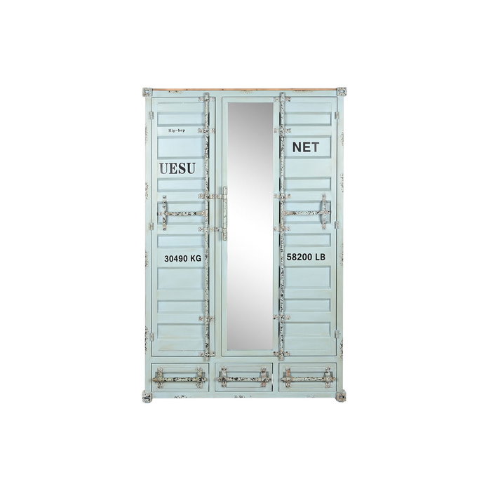 DKD Home Decor Armario Metal Container Azul Celeste DKD Home Decor Armario Metal Container Azul Celeste