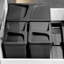 Emuca Kit de contenedores de reciclaje Recycle, 2x7 litros, Negro