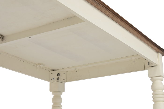 DKD Home Decor Mesa Comedor Tradicional Crema Marron 90 x 76 x 160 cm