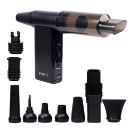 Ewent EW5682 Pistola de Aire Comprimido, Aspirador, Bomba de Vacío e Inflador Eléctrico - 180000 RPM, Multifuncional para Limpieza y Hogar