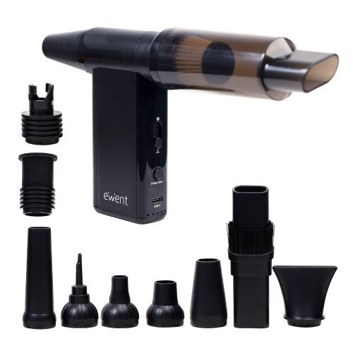 Ewent EW5682 Pistola de Aire Comprimido, Aspirador, Bomba de Vacío e Inflador Eléctrico - 180000 RPM, Multifuncional para Limpieza y Hogar Ewent EW5682 Pistola de Aire Comprimido, Aspirador, Bomba de Vacío e Inflador Eléctrico - 180000 RPM, Multifuncional para Limpieza y Hogar