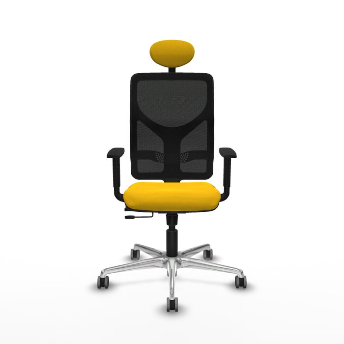 PIQUERAS Y CRESPO Silla de oficina Motilla con mecanismo Sincro/Traslack, Amarillo y Negro