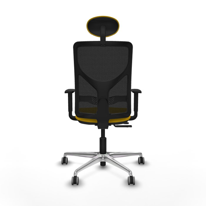 PIQUERAS Y CRESPO Silla de oficina Motilla con mecanismo Sincro/Traslack, Amarillo y Negro