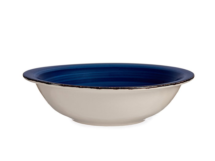 Vessia Plato Hondo Gres Azul Borde 21 cm (Set de 24)